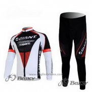 2011 Abbigliamento Ciclismo Giant Nero e Bianco Manica Lunga e Salopette