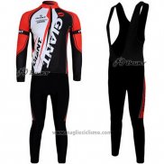 2011 Abbigliamento Ciclismo Giant Rosso e Nero Manica Lunga e Salopette