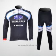 2011 Abbigliamento Ciclismo Subaru Bianco e Nero Manica Lunga e Salopette