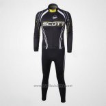 2012 Abbigliamento Ciclismo Scott Nero e Bianco Manica Lunga e Salopette