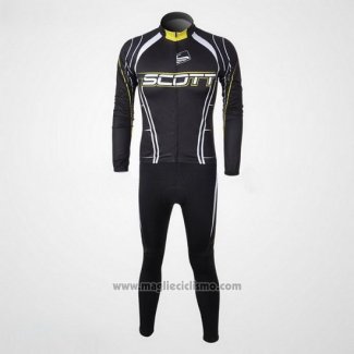 2012 Abbigliamento Ciclismo Scott Nero e Bianco Manica Lunga e Salopette