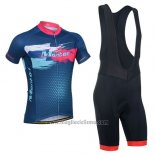 2014 Abbigliamento Ciclismo Monton Rosso e Blu Manica Corta e Salopette