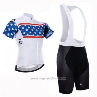 2015 Abbigliamento Ciclismo Assos Bianco e Blu Manica Corta e Salopette