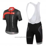 2015 Abbigliamento Ciclismo Castelli 3t Nero e Rosso Manica Corta e Salopette