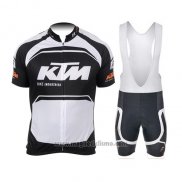 2015 Abbigliamento Ciclismo KTM Nero Bianco Manica Corta e Salopette