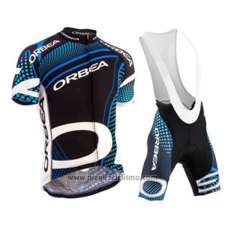 2015 Abbigliamento Ciclismo Orbea Nero e Blu Manica Corta e Salopette