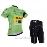 2015 Abbigliamento Ciclismo Saxobank Lider Verde Manica Corta e Salopette