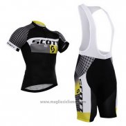 2015 Abbigliamento Ciclismo Scott Bianco e Nero Manica Corta e Salopette