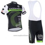 2016 Abbigliamento Ciclismo Canonodale Verde e Nero Manica Corta e Salopette