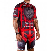 2016 Abbigliamento Ciclismo Rock Racing Rosso e Marrone Manica Corta e Salopette