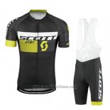 2016 Abbigliamento Ciclismo Scott Nero Giallo Manica Corta e Salopette