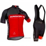 2017 Abbigliamento Ciclismo Argon Rosso Manica Corta e Salopette