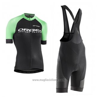 2017 Abbigliamento Ciclismo Donne Orbea Nero e Verde Manica Corta e Salopette