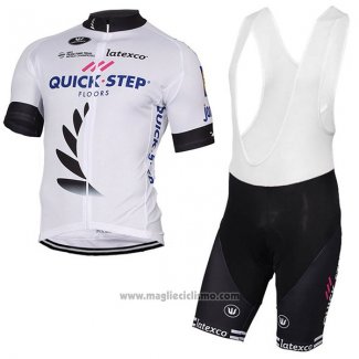 2017 Abbigliamento Ciclismo Quick Step Floors Bianco Manica Corta e Salopette