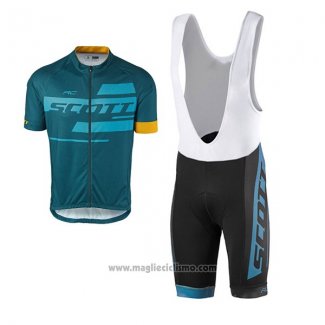 2017 Abbigliamento Ciclismo Scott Blu Manica Corta e Salopette