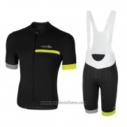 2018 Abbigliamento Ciclismo RH+ Nero Grigio Giallo Manica Corta e Salopette