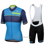 2018 Abbigliamento Ciclismo Sportful Blu Manica Corta e Salopette