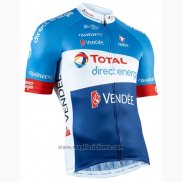 2019 Abbigliamento Ciclismo Direct Energie Blu Bianco Manica Corta e Salopette