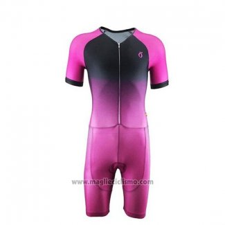 2019 Abbigliamento Ciclismo Emonder-Triathlon Rosa Nero Manica Corta e Salopette