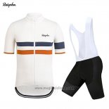 2019 Abbigliamento Ciclismo Rapha Bianco Arancione Manica Corta e Salopette