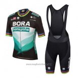 2020 Abbigliamento Ciclismo Bora-Hansgrone Verde Nero Manica Corta e Salopette