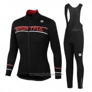 2020 Abbigliamento Ciclismo Donne Sportful Nero Rosso Manica Lunga e Salopette