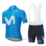 2020 Abbigliamento Ciclismo Movistar Blu Manica Corta e Salopette