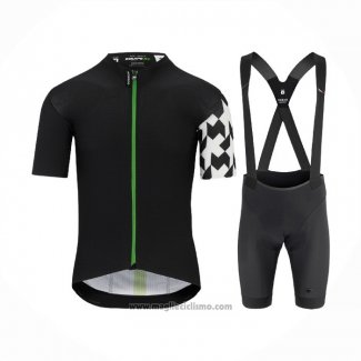 2021 Abbigliamento Ciclismo Assos Nero Bianco Verde Manica Corta e Salopette