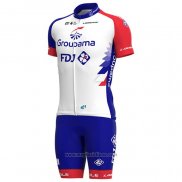 2021 Abbigliamento Ciclismo Groupama-FDJ Rosso Blu Manica Corta e Salopette