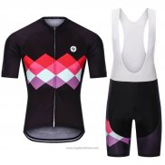 2021 Abbigliamento Ciclismo Steep Nero Fuxia Manica Corta e Salopette