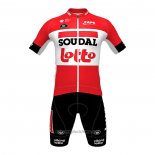 2022 Abbigliamento Ciclismo Lotto Soudal Nero Rosso Manica Corta e Salopette