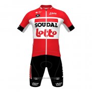 2022 Abbigliamento Ciclismo Lotto Soudal Nero Rosso Manica Corta e Salopette