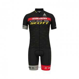 2022 Abbigliamento Ciclismo Scott Sram Nero Manica Corta e Salopette