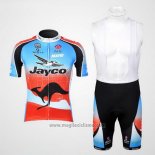 Abbigliamento Ciclismo Jayco Celeste e Rosso Manica Corta e Salopette