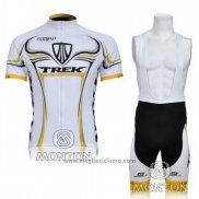 2009 Abbigliamento Ciclismo Trek Nero e Bianco Manica Corta e Salopette