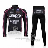 2010 Abbigliamento Ciclismo Lampre Farnese Vini Manica Lunga e Salopette Nero Manica Lunga e Salopette Pantaloni