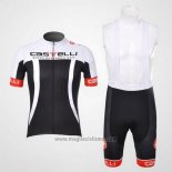 2011 Abbigliamento Ciclismo Castelli Nero e Bianco Manica Corta e Salopette