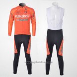 2011 Abbigliamento Ciclismo Euskalte Arancione Manica Lunga e Salopette