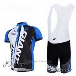 2011 Abbigliamento Ciclismo Giant Nero e Blu Manica Corta e Salopette