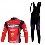 2011 Abbigliamento Ciclismo Giant Nero e Rosso Manica Lunga e Salopette