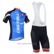 2013 Abbigliamento Ciclismo Castelli Nero e Blu Manica Corta e Salopette