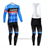 2013 Abbigliamento Ciclismo Garmin Sharp Blu Manica Lunga e Salopette