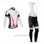 2014 Abbigliamento Ciclismo Castelli Bianco e Nero Manica Lunga e Salopette