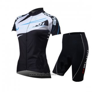 2014 Abbigliamento Ciclismo Donne Nalini Bianco e Nero Manica Corta e Salopette