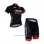 2016 Abbigliamento Ciclismo Bora Nero Manica Corta e Salopette