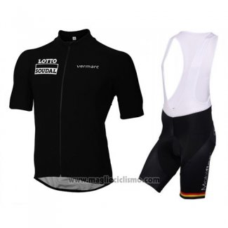 2016 Abbigliamento Ciclismo Lotto Soudal Nero Manica Corta e Salopette