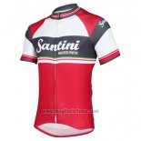 2016 Abbigliamento Ciclismo Santini Rosso e Bianco Manica Corta e Salopette