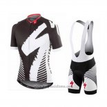 2016 Abbigliamento Ciclismo Specialized Nero e Grigio Manica Corta e Salopette