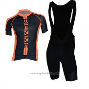 2017 Abbigliamento Ciclismo Biemme Poison Arancione Manica Corta e Salopette