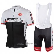 2017 Abbigliamento Ciclismo Castelli Nero e Bianco Manica Corta e Salopette